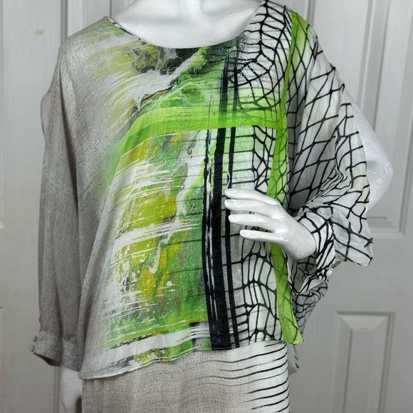 VERDA Stylish Green and Black Women's Dress Size 52. D33 - Picture 3 of 17